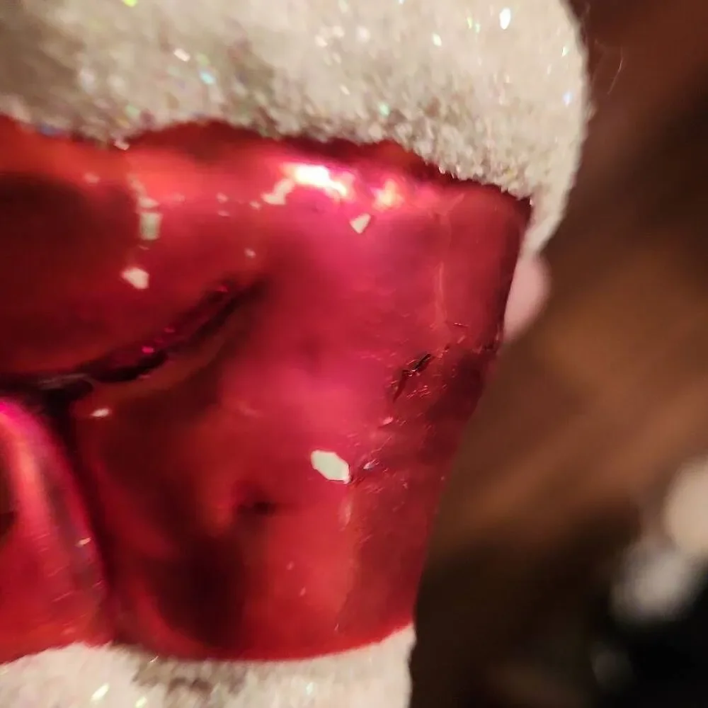 Glass Santa Ornament